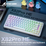 ATTACK SHARK X82 Pro HE Mechanical Keyboard | 5000mAh, 8KHz Wired, 0.1ms Latency, Tri-Mode RGB Wirel