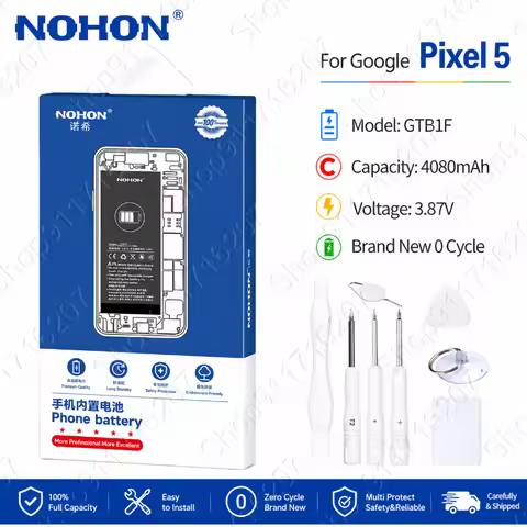 NOHON Phone Battery For Google Pixel5 Pixel6 Pixel7 GTB1F GMSB3 GZE8U GD1YQ GB7N6 GVU6C Replacement 