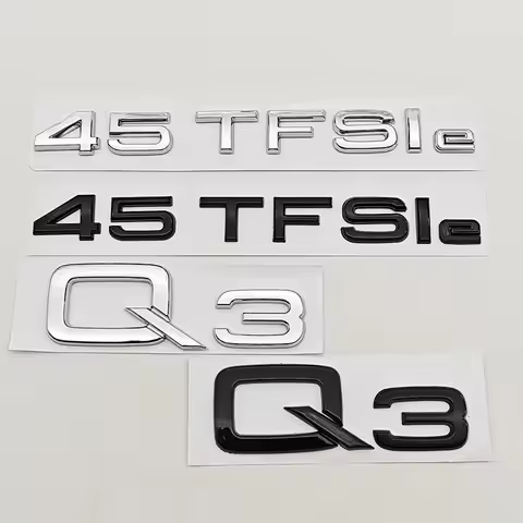 NEW 3D ABS Car Letters Logo Q3 45 TFSIe Rear Trunk Badge Sticker Decals For Audi EV Q3 45TFSIe F3 Au