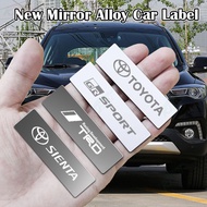 Toyota Sienta Mirror Metal Car Logo Stickers Label 3D Badge Decoration Label Car Modification Access