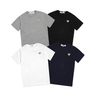 CDG Play Golden Heart Patch T-Shirt T Shirt Lelaki T Shirt Men