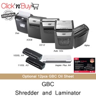 GBC Paper Shredders | GBC Lamination Machines | GBC Oil Sheets | X308 | X312 | Auto50x | Inspire Plu
