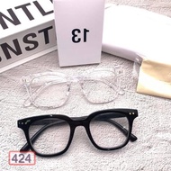 [BG] FAKE EYE-GLASSES WITH V-SHAPED SQUARE FORM WITH 2 ANGLE DOTS HN007