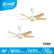 ALPHA Cosa CX20 5B LED DC Motor Ceiling Fan with 5 Blades 12 Speed Remote (40") [Twin Pack]