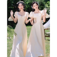 Bridesmaid Dress - Slimming Champagne Evening Gown