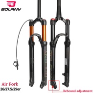 Bolany MTB Bicycle Air Fork Supension Rebound Adjustment 26/27.5/29er Lock Straight Tapered Mountain Fork Bike fork