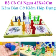 Large Seahorse Chess Set 42X42Cm with Chessboard and Storage Box