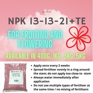 NPK 13-13-21 Compound Fertilizer to Promote Flowering and Fruiting (200g) - from SG