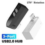 Mini USB 2.0 Three Port HUB 270° Rotating Type C Hub Expansion Dock Laptop USB Splitter
