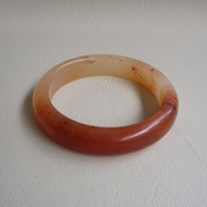 Nephrite Jade Bracelet Round Shape Flat Belly Inner Ring Size 61.8mm Width 14.7mm Suitable For All G