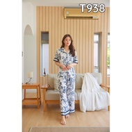 Muslin Pajamas Silk Satin รุ่น Black Forest (N/T/P/L/K 938 ) | ชุดนอนผู้หญิงชุดนอนชุดเที่ยว