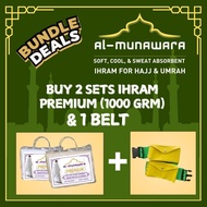 KAIN IHRAM LELAKI - 2 SETS IHRAM 1000g + TALI PINGGANG HAJI BELT