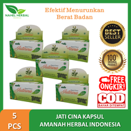 Hemat Isi 5 Botol Obat Diet Detox Herbal Alami Paling Ampuh Cepat Kurus Kapsul Daun Jati Cina Amanah