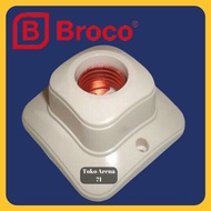 Broco Fitting Plafon Persegi New BROCO Cream 1211 BROCO FITTING PLAFON LAMPU E27 SEGI NEW CRAEM 1211
