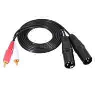 Dual Male XLR to RCA Cable Heavy Duty 2 XLR Male to 2 RCA Male HIFI Cables 1m