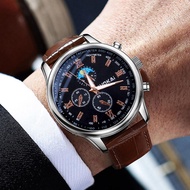 New Men's Business Quartz Watch Casual Pu Leather Strap Wristwatch For Men F4n7