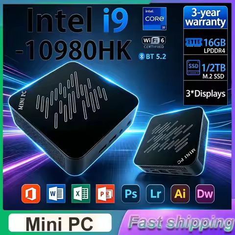2026 Mini Gaming PC Intel i9-10980HK i3-6100U 16GB 32GB RAM 1TB SSD WiFi 6 BT5.2 4K Mini Desktop Hos