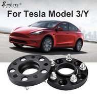 Embers Wheel Spacer For Tesla Model Y 3 PCD 5X114.3 CB 64.1 M14X1.5 Black Forged aluminum Hub Adapte