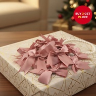 50 Pack 2.5cm Satin Ribbon Bows for DIY Apparel, Gift Packaging, and Floral Crafts