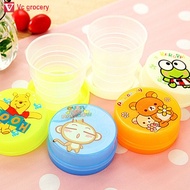 SET of 2 Foldable Plastic Travel Cups Cartoon Pattern Folding Cups