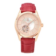 Aries Gold Goldex 8023 Red Leather Strap Women Watch L 8023 RG-BEI