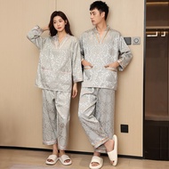 Bamboo 8-Point Sleeve 9-Point Pants Long Sweat Steaming Clothes Female Couple Bathing Male Large Siz