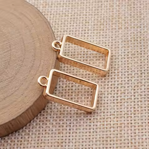 20pcs 24x11.5x4mm(0.94x0.45x0.16inch) 4 Colors Hollow Geometric Glue Frame Series Small Rectangular