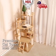 HDS Luxury Large Cat Tree House Wood Cat Tower Scratch Hammock Cat Bed Cat House