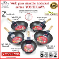 Yoshikawa MD series electric induction marble wok pan / non-stick yoshikawa pan
