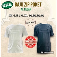 Baju Haji Umrah ber poket. Haji T shirt front pocket zip.