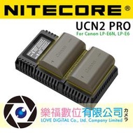 NITECORE 奈特柯爾 UCN2 Pro CANON LP-E6N 雙插槽行動電源充電器 公司貨-樂福數位