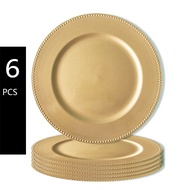 Charger Plates 6pcs Round Gold Decorative Plate Perfect for Special Dinner at Home 13 inch