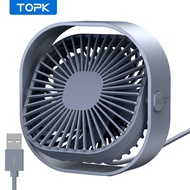 TOPK Desk Fan USB Desk Fan Mini Fan Quiet Operation 360° Rotatable Head for Home Office Bedroom Table and Desktop