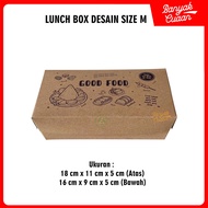 Lunch Box Size M Design (ISI 20pcs) PE Laminated Brown Kraft Paper Food Grade Size M
