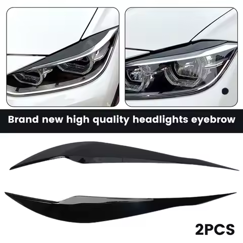 2Pcs F30 Headlight Cover Eyelid Gloss Black Eyebrow For BMW F30 Saloon 2012 to 2018 ABS Plastic Head