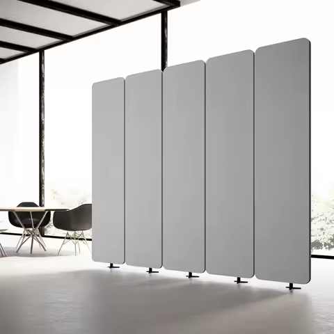 Free Standing 4 Panel Partition Office Acoustic Screen Movable Wall Soundproof Panels Acoustic Room 