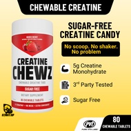 PVL Creatine Chewz, Creatine Monohydrate, Sugar Free, 3rd Party Tested, Animal Free, 80 tablets