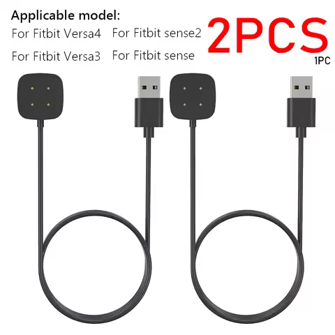 2/1PCS For Fitbit Versa 3 / 4 Smart Watch Replacement USB Charging Cable Adapter For Fitbit Sense 2 