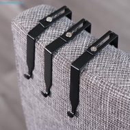 SEVENHOME3E 4Pcs Adjustable Cubicle Hook, Reusable Black Partition Hanger, Universal Flexible Iron C