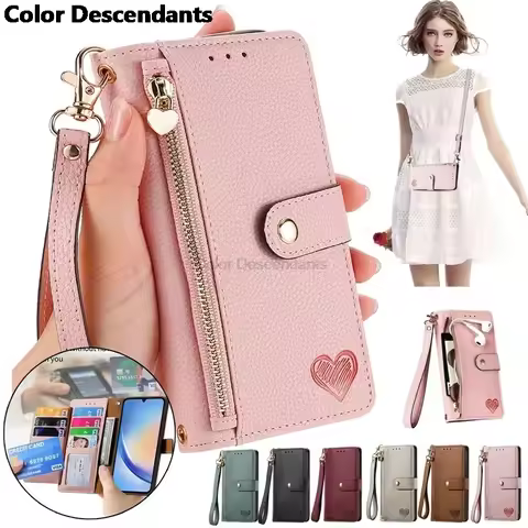For Oneplus 12 11 10T 10 Pro 9R 8 T 7 Flip Case Zipper Card Wallet Funda One Plus 12R 8T 7T 9 2 ACE 