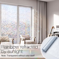 Window Film Static Cling Holographic Privacy Heat Insulation Iridescent No Glue Home Window