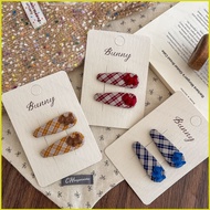 SY2 A Pair Plaid Buckle Hair Clip Cute Hair Accessories For Girls Stylish Hair Styling Tools SY2