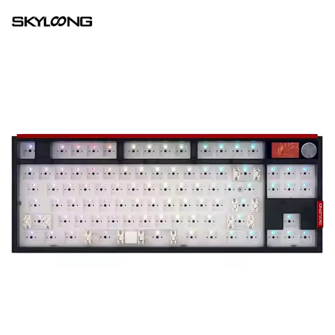 SKYLOONG GK87Pro Lite Keyboar Kit 3 Mode Connection 1.14inch LCD 1Knob With Steel Sticker RGB Backli