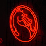 Dragon Neon Sign Gamer Neon Light Red Gaming Logo Neon Signs Dimmable Fighting Neon Light Sign for W