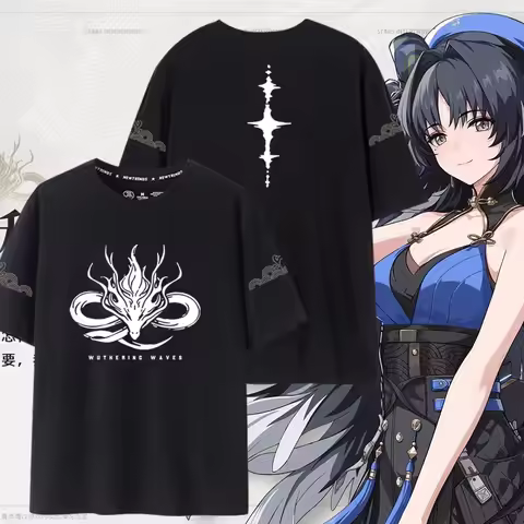 New Game Wuthering Waves T Shirt Fan Merch Wuthering Gift for Gamers Shirt Streamer Shirt Kuro Anime