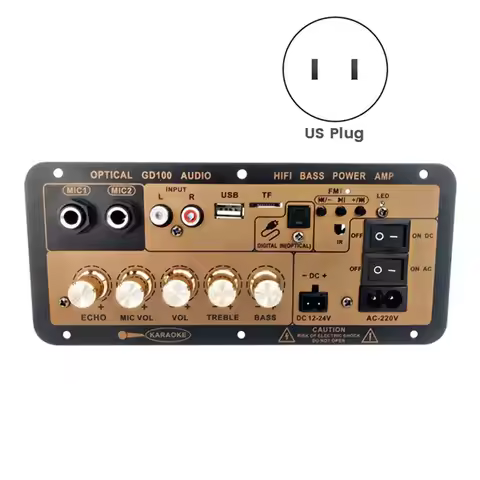 OK GD100 Bluetooth Amplifier Board with Optical Audio Input HiFi Karaoke Amplifier Home/Car Amplifie