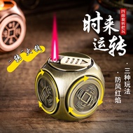 Unique Four-Sided Rotating Dice Time to Run Play Lighter Decompression Fidget Spinner Inflatable Lig