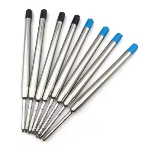 1.0mm Replaceable Metal Ballpoint Pen Refills For Parker Pens Medium Point Blue Red Black Ink Rods F