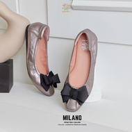 รองเท้าหนังแกะ รุ่น Milano  Pewter color  (สีเทาเมทัลลิค)