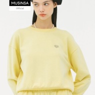 [FALLETT] Brush Logo Crop Sweatshirt Lemon